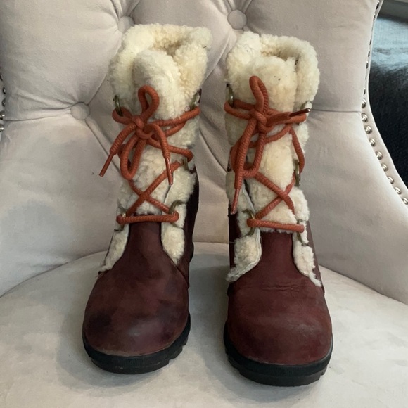 Sorel Brown Wedge Winter Boots Size 6.5 - Picture 2 of 8